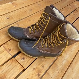 LL bean 10” fur lined bean boots size 6